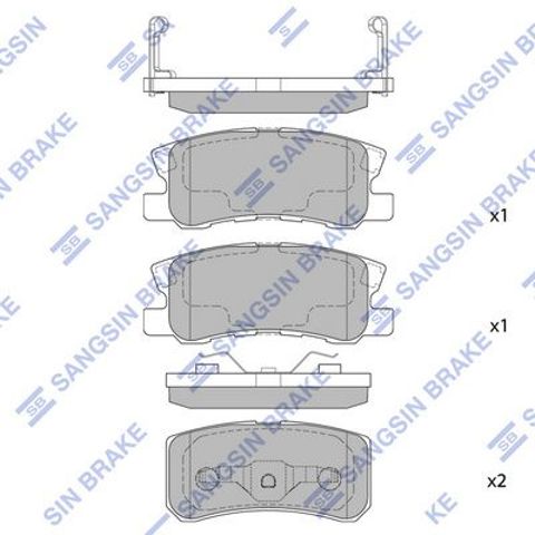 Комплект задніх колодок SP2076 SANGSIN