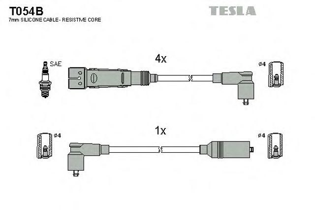 Комплект кабелів запалення T054B