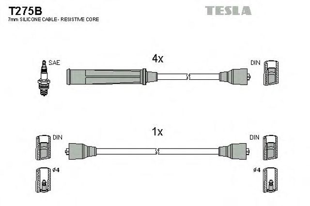 Комплект проводов зажигания T275B