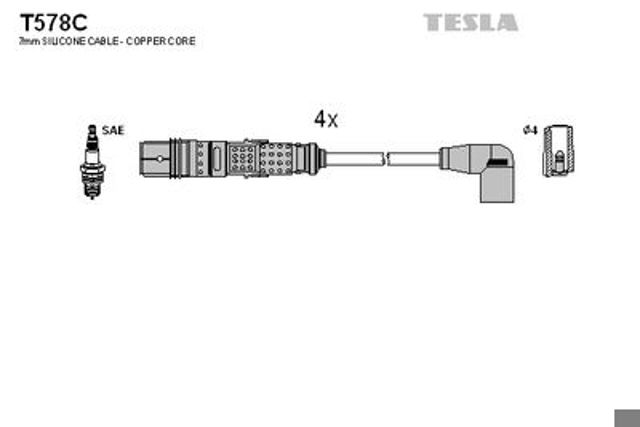 Комплект проводов зажигания T578C