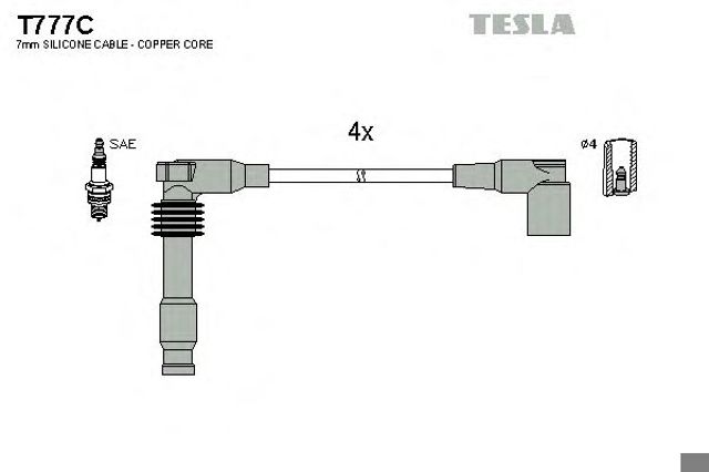 Комплект проводов зажигания T777C