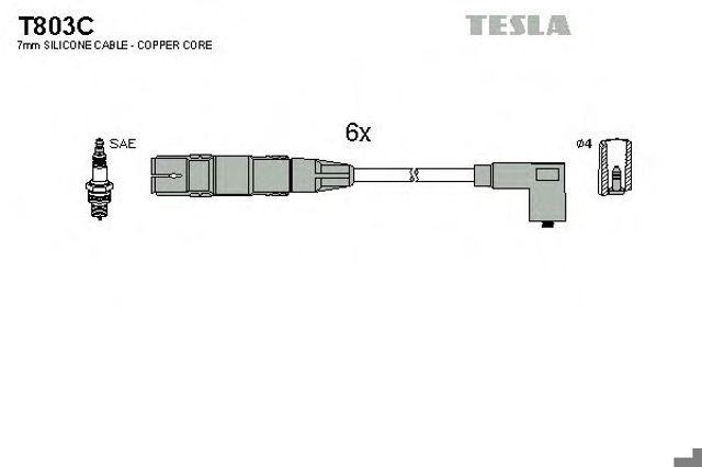Комплект проводов зажигания T803C