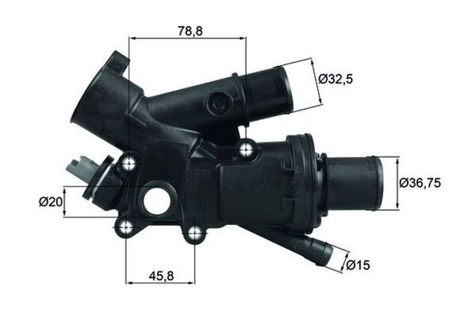 Корпус термостата в зборі TH4383 MAHLE