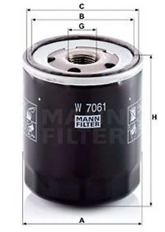 Фільтр масляний двигуна mazda 3, 6 1.5-2.2 d, 1.8-2.0 mzr 02- вир-во W7061