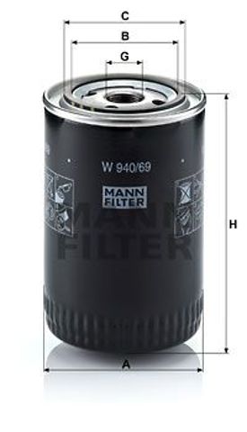Фільтр масляний ДВЗ W94069 MANN