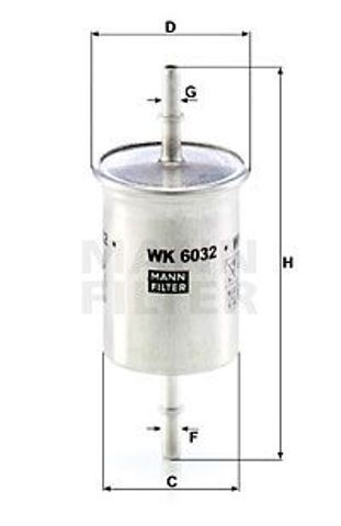 Фільтр паливний scudo/jumpy/expert 1.6/2.0i 07.96>07 WK 6032