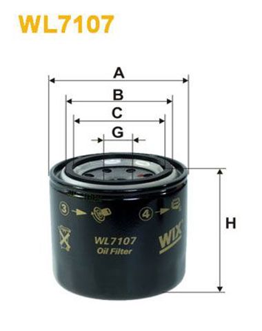 Фільтр масляний ДВЗ WL7107 WIX