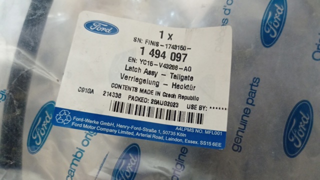 Замок задніх правих распашних дверей, верхній 1494097 FORD