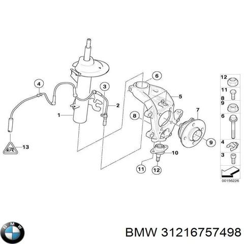Кулак поворотний передній правий 31216757498 BMW