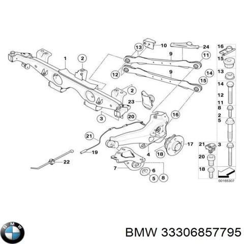 Кронштейн передній заднього поздовжнього важеля 33306857795 BMW