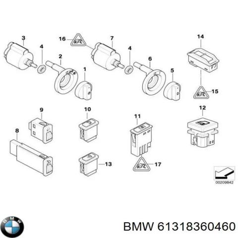 Кнопка коректора фар 61318360460 BMW