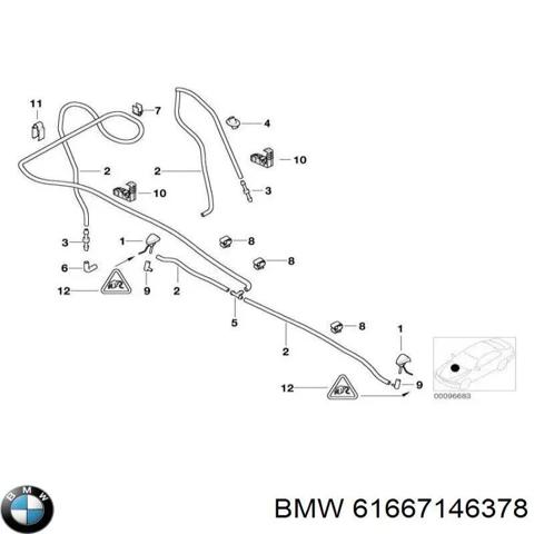 Сопло омивача лобового скла 61667146378 BMW