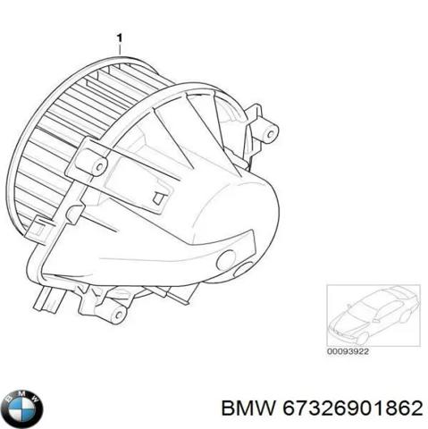 Двигун вентилятора пічки (обігрівача салону) 67326901862 BMW