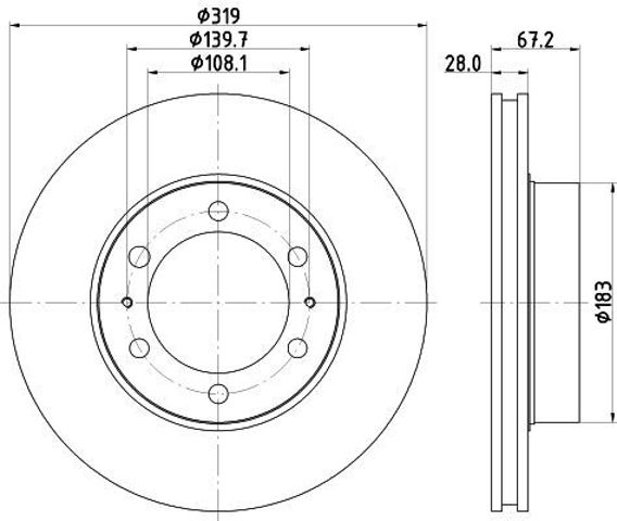 Гальмо дискове переднє ND1034K NISSHINBO