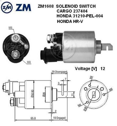 Тягове реле стартера ZM1608 ZM