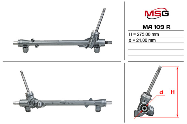 Рейковий рульовий механізм GHT232110E MAZDA