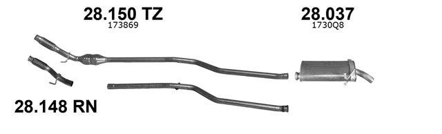 Глушник передній 1705QP PEUGEOT