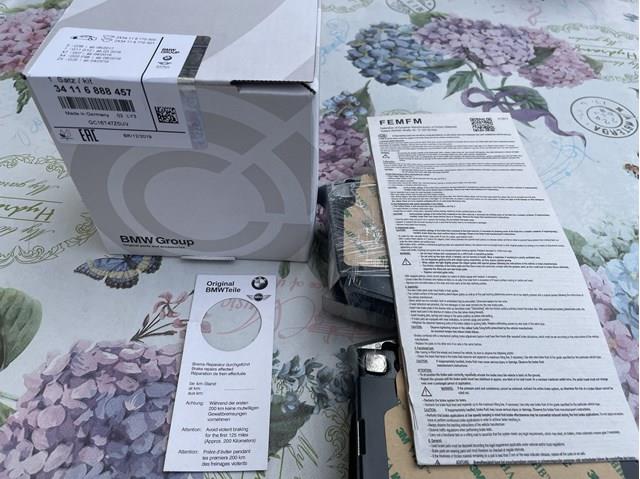 Колодки передні 34116888457 BMW
