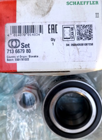Підшипник маточини передньої/задньої 713667980 SCHAEFFLER GRUPPE
