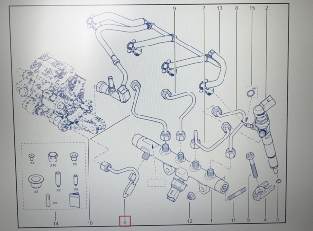 Трубка паливна, зворотня від форсунок 166714557R RENAULT