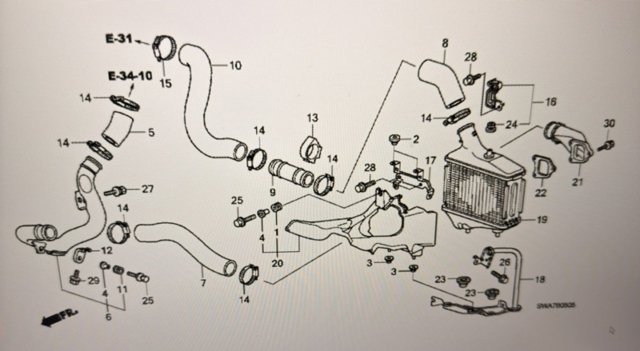 Трубка, що нагнітається 17284R06E01 HONDA