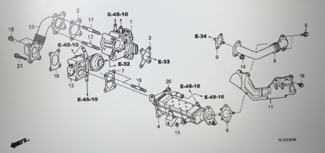 Шланги і трубки системи рециркуляції 18735RL0G00 HONDA