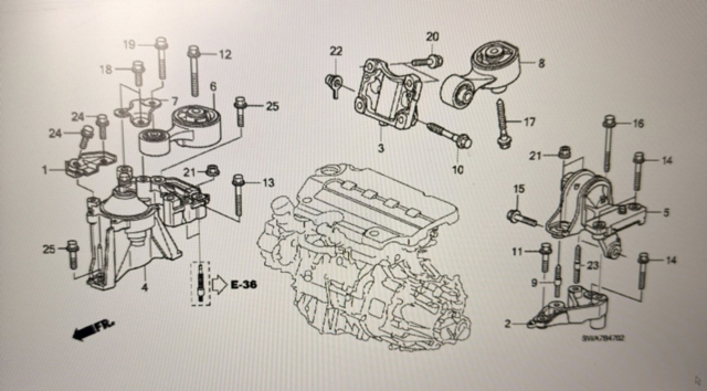 Подушка (опора) двигуна, права нижня 50820SWYE01 HONDA