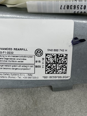 Подушка безпеки, збоку, права, AIRBAG 5N0880742H VAG