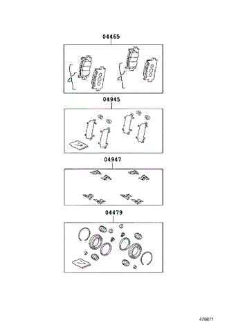 Гальмівні колодки 0446533471 TOYOTA