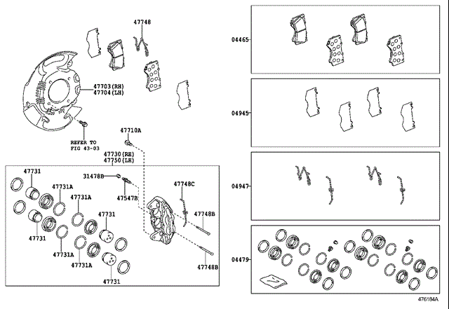 Гальмівні колодки 0446560280 TOYOTA