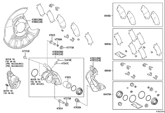Комплект задніх колодок 0446633220 TOYOTA