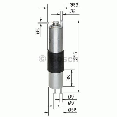 Bosch f5952 h=319mm фільтр паливний bmw e46 1,6-3,0 z3 2,2-3,0 0450905952