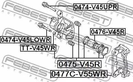Скоба супорту заднього 0477CV55WR FEBEST