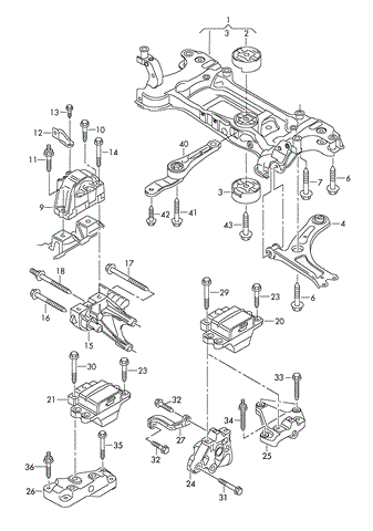 Кронштейн подушки (опори) двигуна, правої 04L199207 VAG