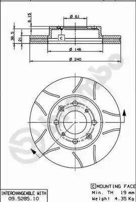 Гальмо дискове переднє 09528575 BREMBO