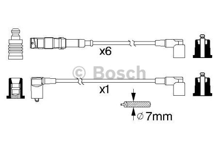 Bosch b332 дроти високого напруги (к-т) 7шт. db w124/201 3,0 0986356332