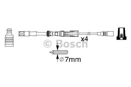 Bosch дроти високовольтні vw golf iv 1,8 bora 1,8 skoda octavia 1,8 seat leon 1,8 toledo 1,8. 0986356337