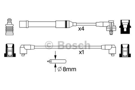Bosch дроти високого напруги (fe40/50/70/70/ fb70) 5шт. ford sierra, granada, scorpio 2,0 0986357051