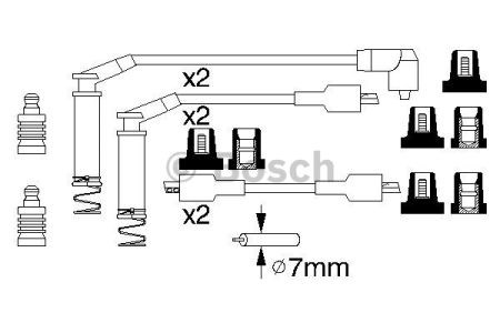 Bosch b125 дроти високого напруги (5шт.) opel 1,8/2,0: omega a, vectra a 0986357125