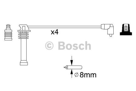 Bosch b141 дроти високого напруги (4шт) ford fiesta 95-, focus 98-, mondeo 96-00 0986357141