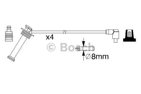 Дріт високовольтний 0986357208 BOSCH