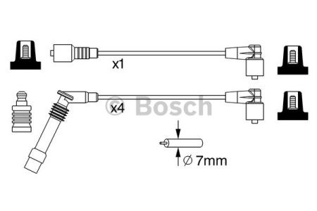 Bosch ,b247 дроти високого напруги 5шт. opel 1,2/1,4: corsa, combo 94-01 0986357247