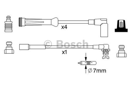 Bosch комплект вв проводів renault clio 1.2 0986357250