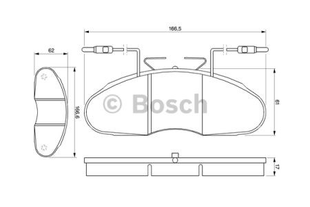 Bosch колодки гальмівні передні renault messenger b 120.35 0986424080
