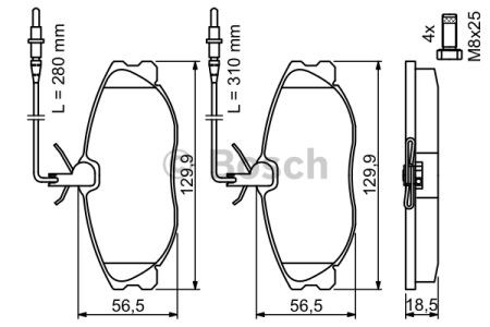 Колодки гальмівні дискові комплект 0986424223 BOSCH