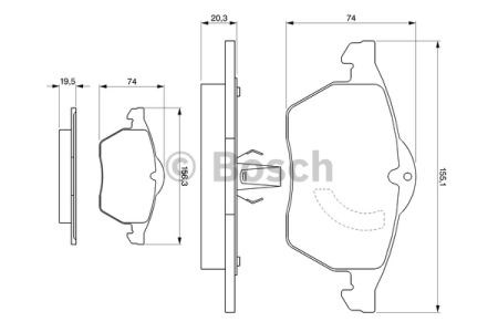 Колодки передні 0986424360 BOSCH