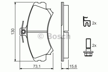 Колодки гальмівні дискові комплект 0986424371 BOSCH
