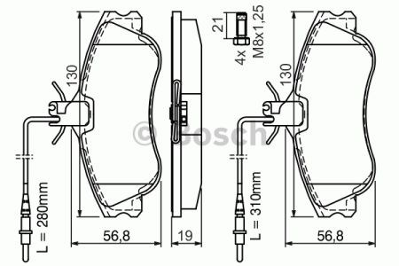 Колодки передні 0986424414 BOSCH