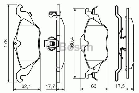 Колодки гальмівні дискові комплект 0986424456 BOSCH