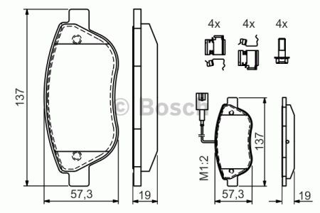Передні гальмівні колодки 0986424596 BOSCH